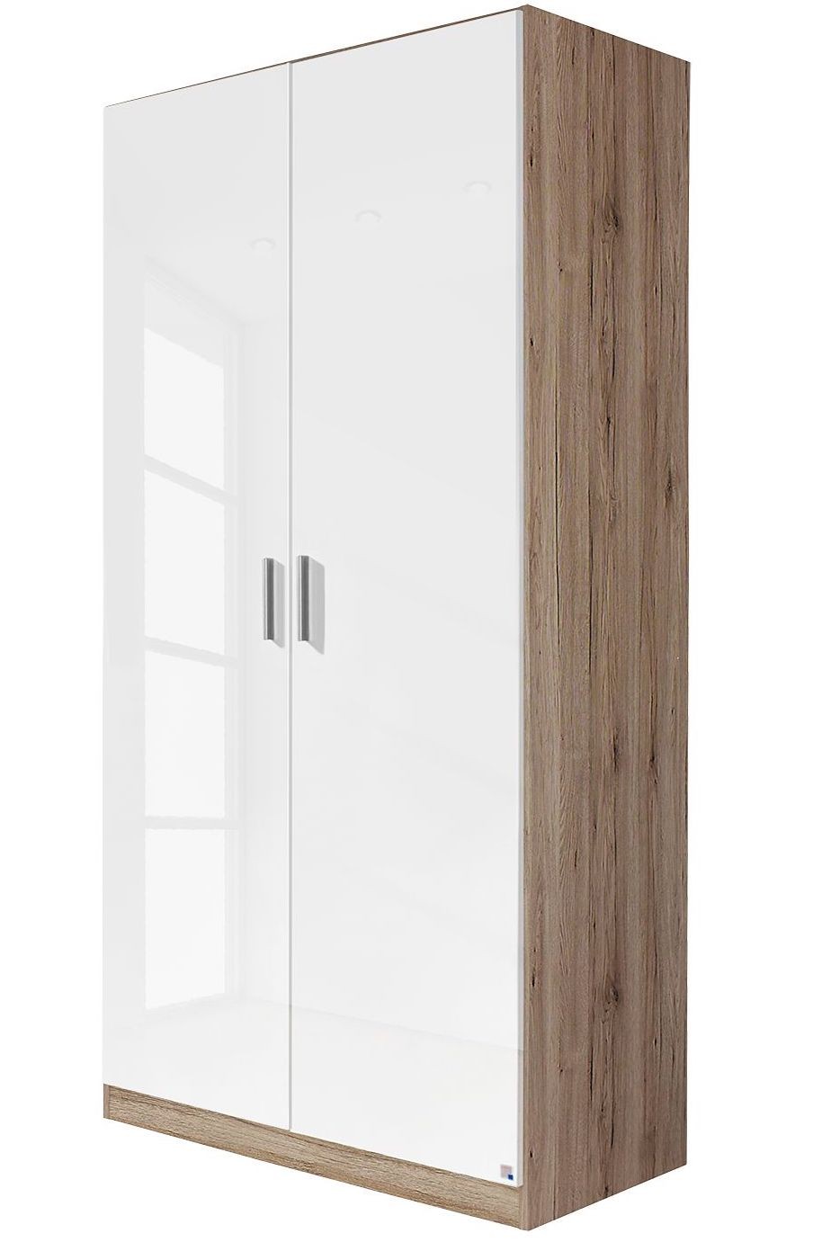 Mobel Select Armoire Portes Battantes Blanc Brillant Et Ch Ne