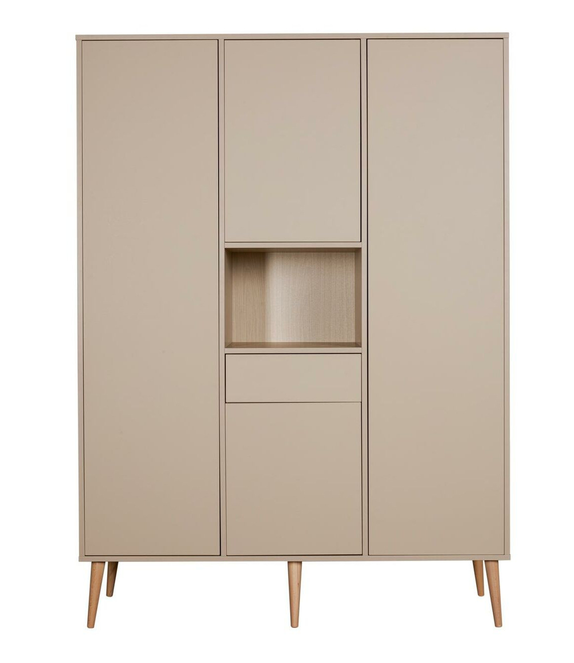 Quax Armoire Portes Niche Bois Laqu Taupe Et H Tre Clair Cosy