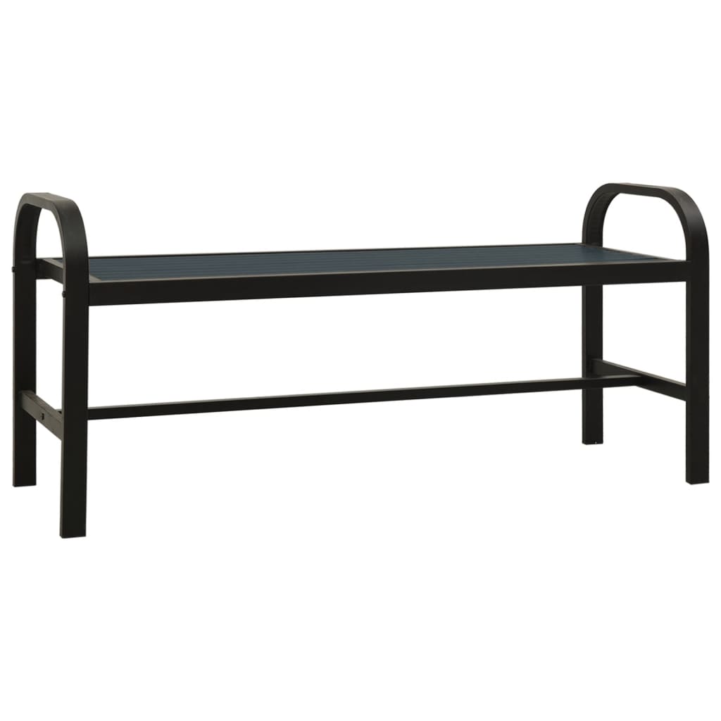 Home Banc De Jardin 124 5 Cm Acier Et WPC Noir LesTendances Fr