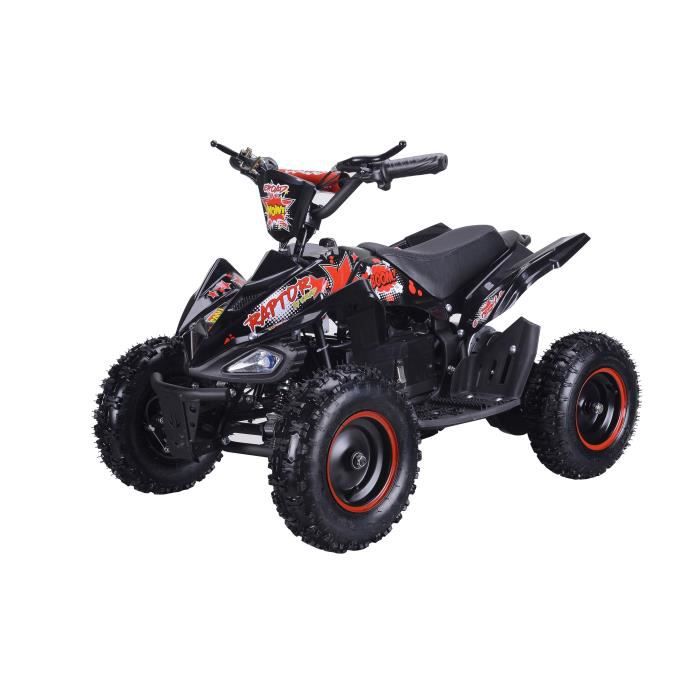 Bikeroad Quad Electrique Raptor W Noir Avec Led Quad Enfant