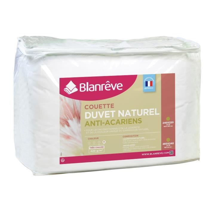 Blanreve Couette Naturelle Duvet Percale De Coton Anti Acariens