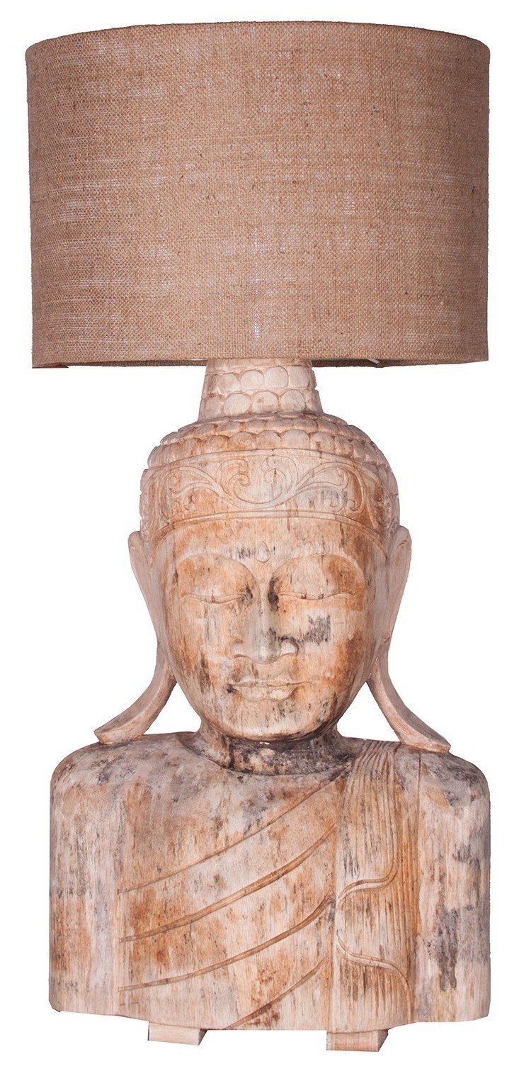 V Home Lampe Poser En Bois De Suar Naturel Nell Lestendances Fr