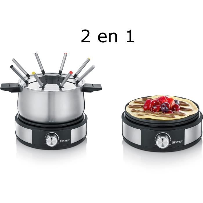 SEVERIN FO2471 Fondue Crepiere 2en1 électrique 8 pers 1500W