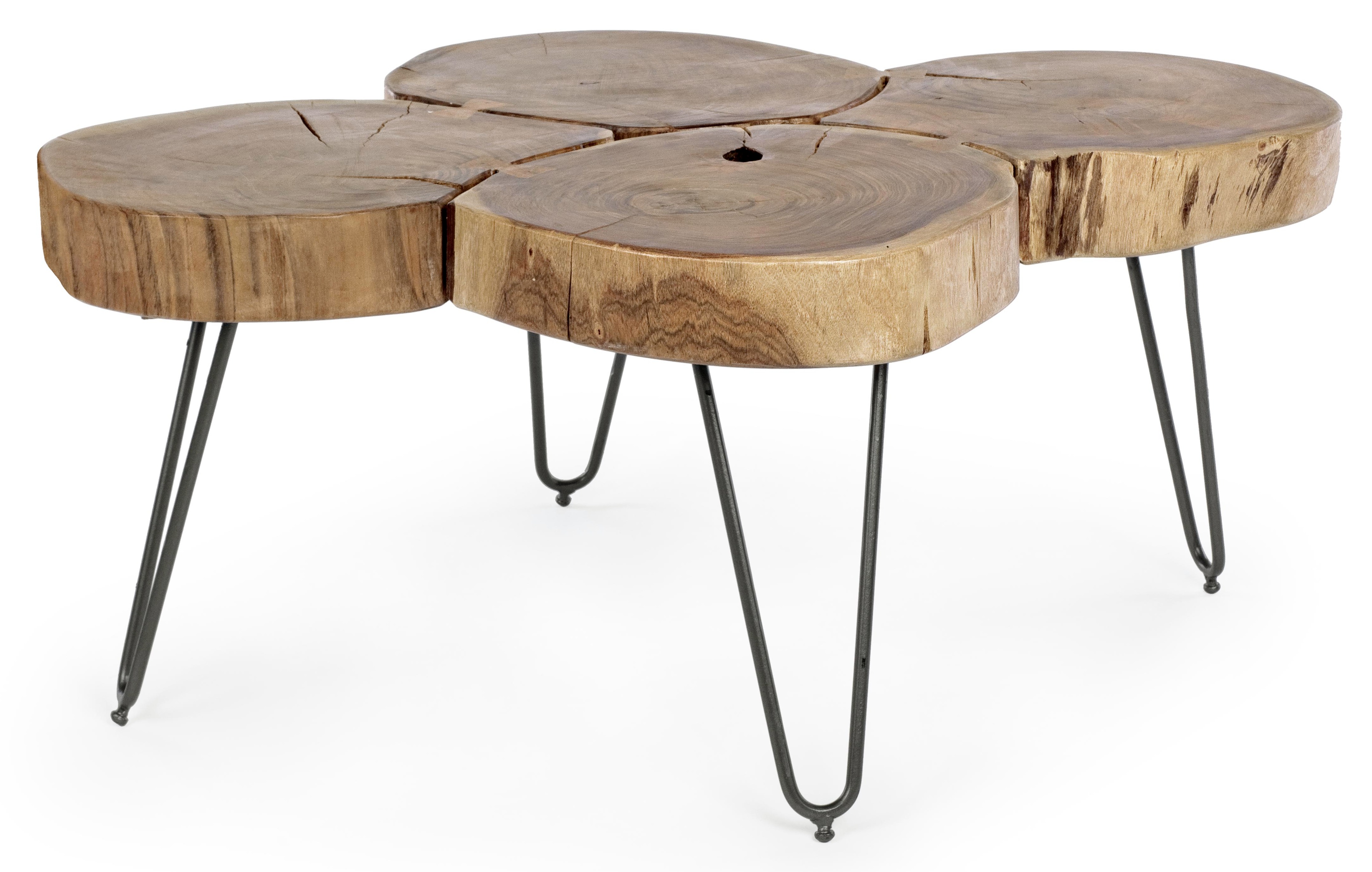 Table Basse En Bois D Acacia Et Pieds Acier Noir Tal L Cm