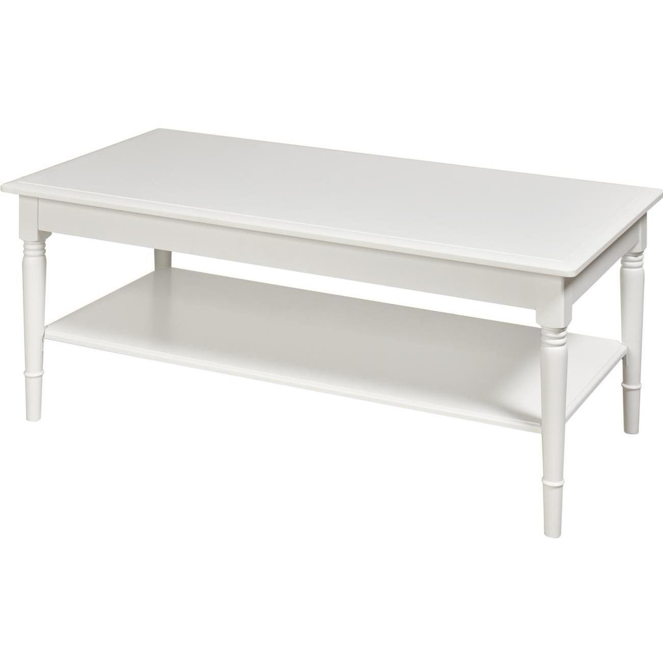 Table basse rectangulaire bois mélaminé blanc mat Riane LesTendances fr