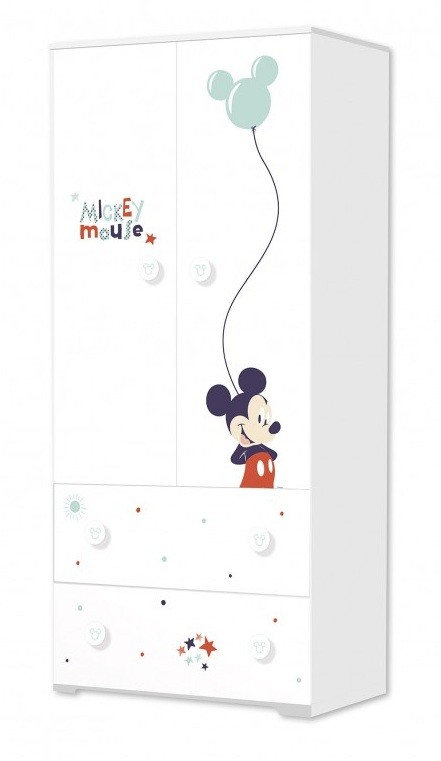 Disney Mickey Mousse Armoire Blanche 2 Portes 2 Tiroirs Mickey Mouse Lestendances Fr