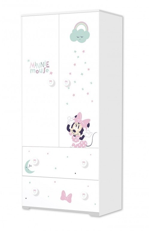 Disney Minnie Armoire Blanche 2 Portes 2 Tiroirs Minnie Mouse Lestendances Fr