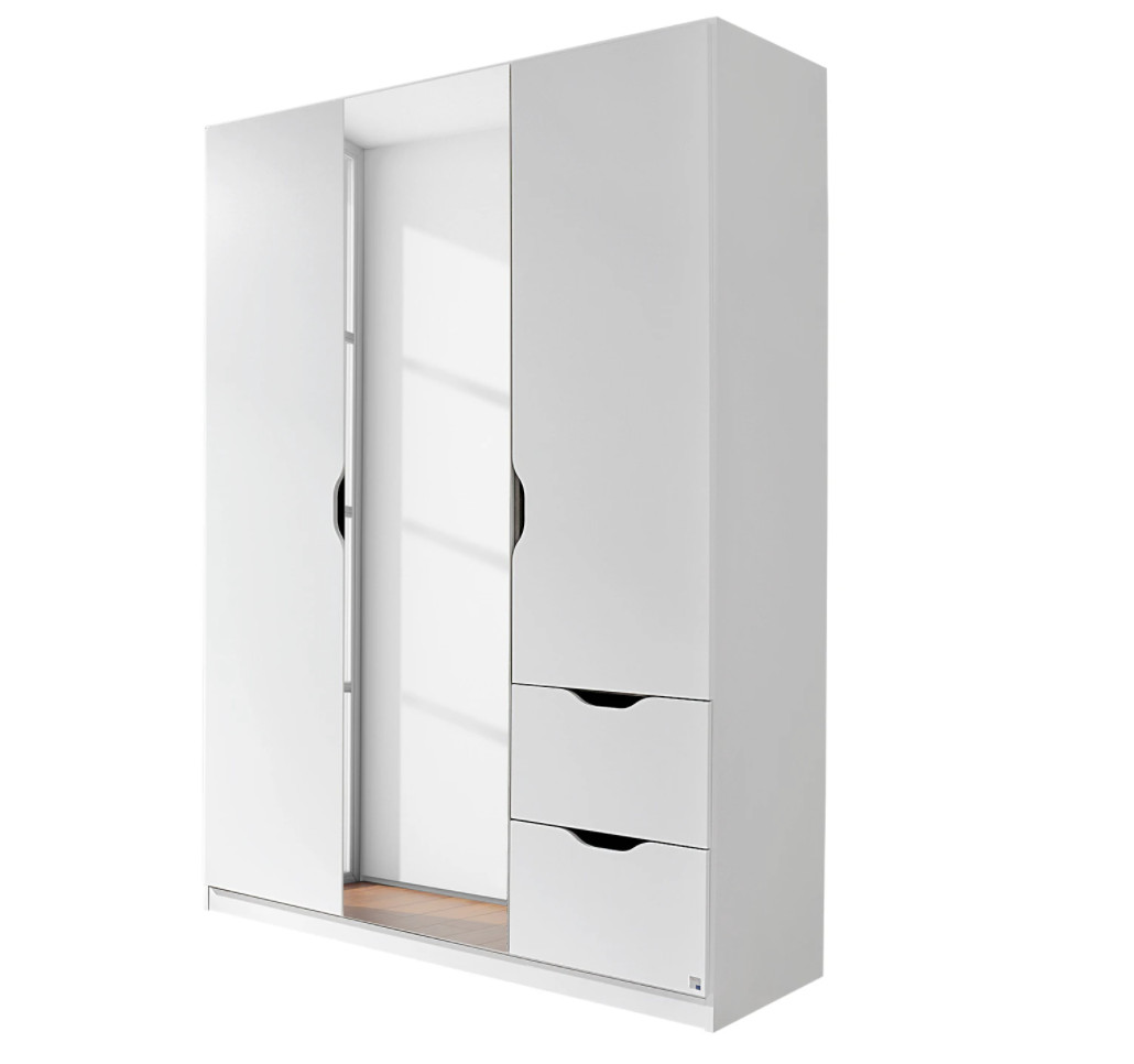 Mobel Select Armoire Blanche Portes Porte Miroir Tiroirs Romane