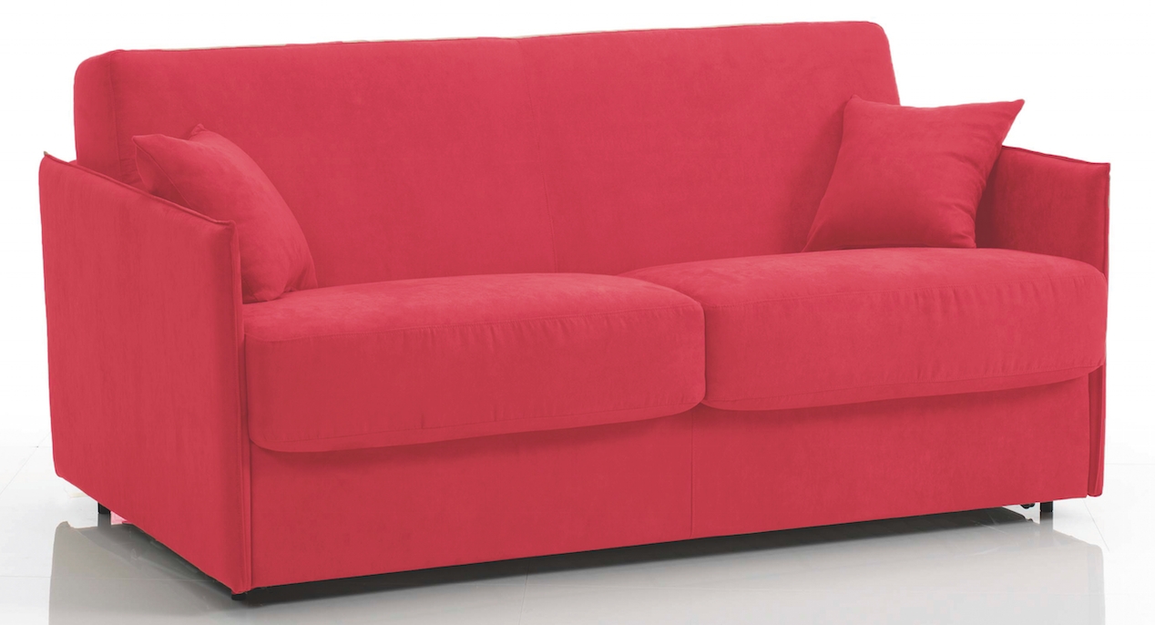 Canapé convertible Bultex 3 places microfibre Rouge Swelt ...