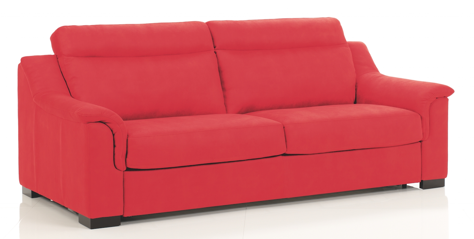 Canapé convertible Bultex Revêtement Microfibre Rouge ...