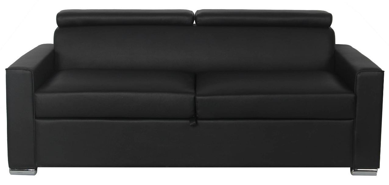 Canapé convertible simili cuir noir Eline | LesTendances.fr