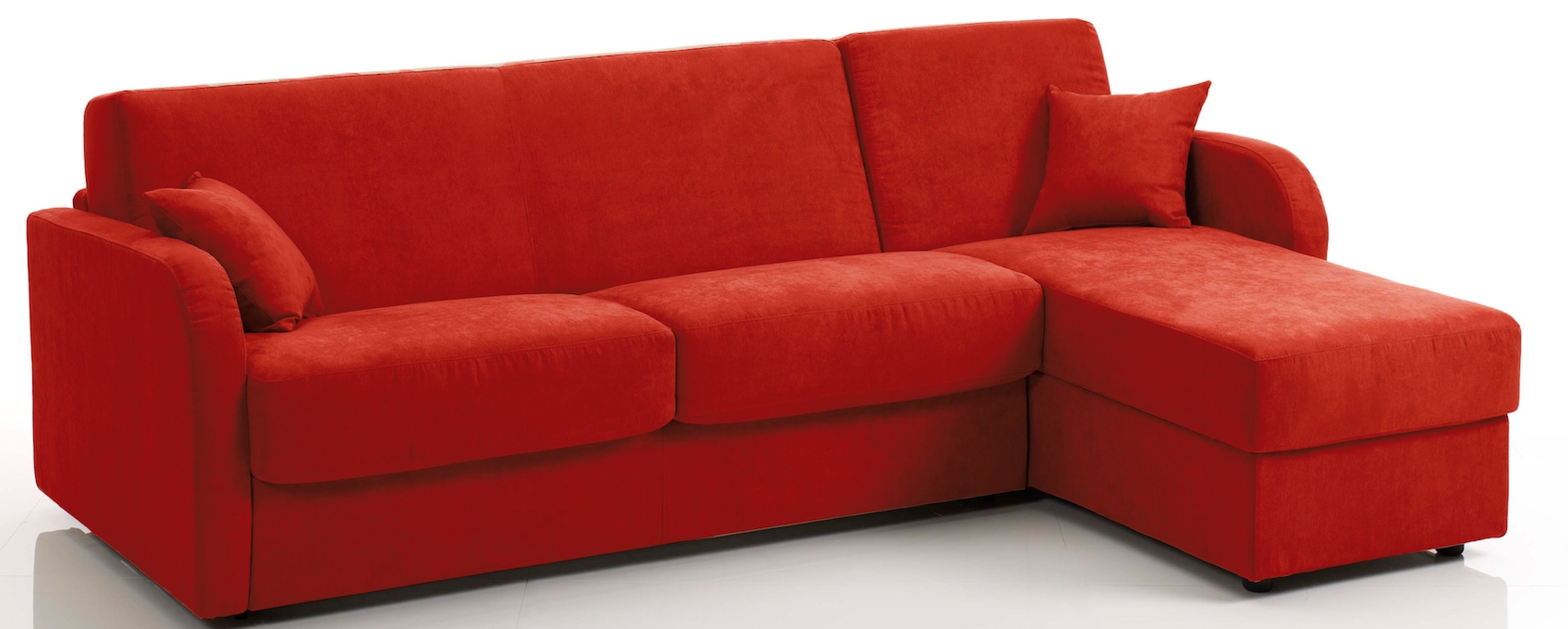 Canapé d'angle convertible Bultex Revêtement Tissu Rouge ...