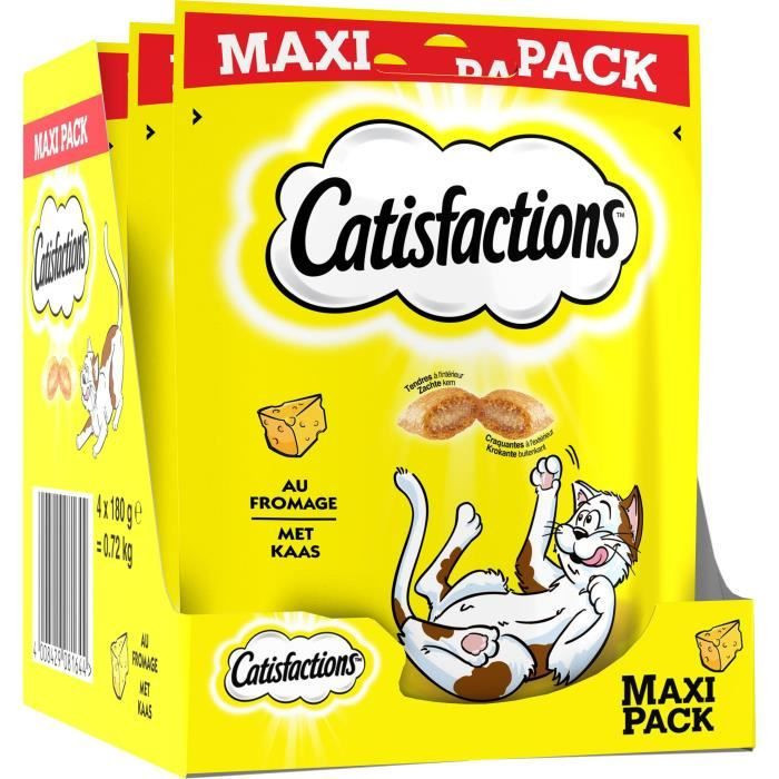 Catisfactions Maxi Friandises Au Fromage Pour Chat Et Chaton 180 G X4 Lestendances Fr