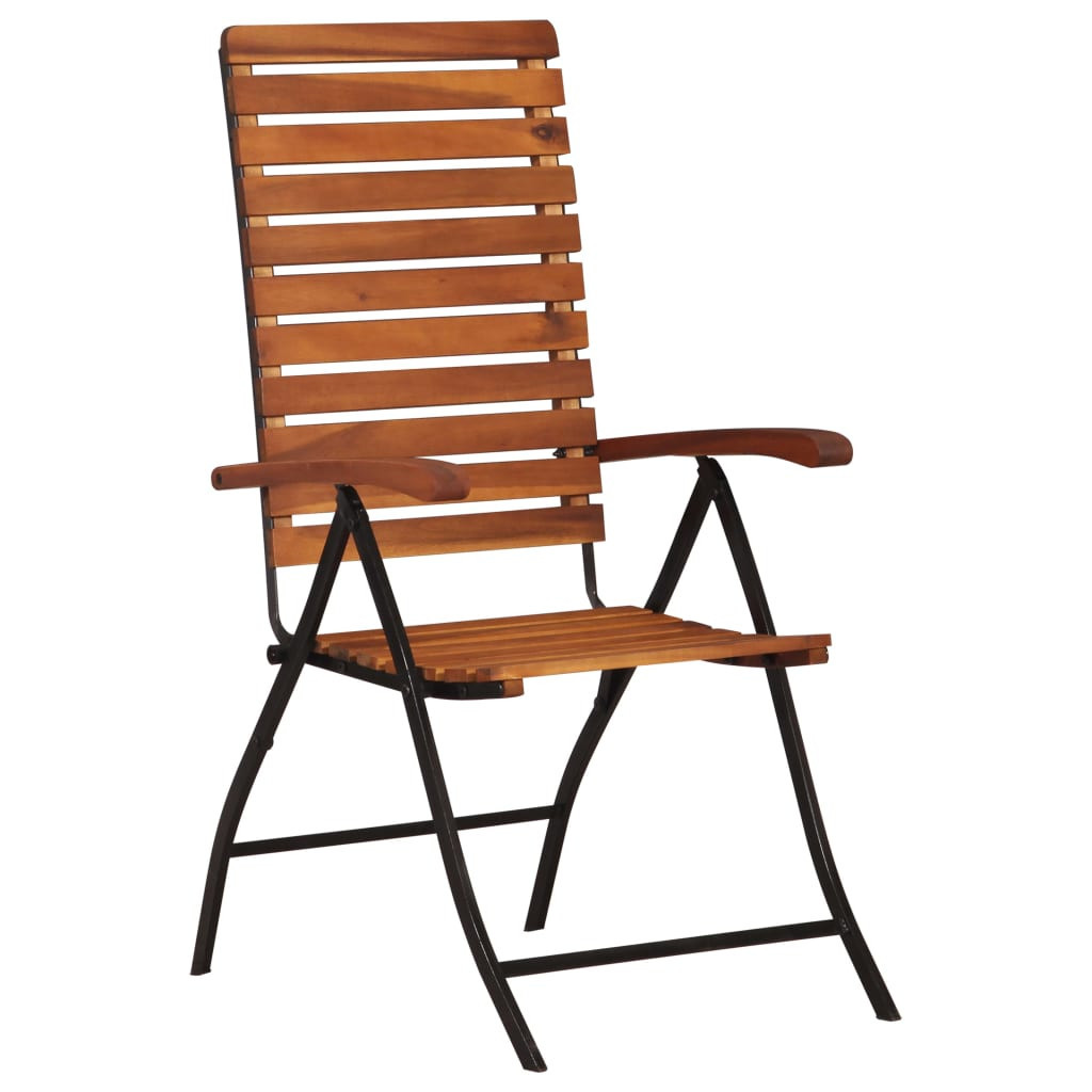 Octane  Chaise de jardin bois d'acacia massif et acier noir Palino