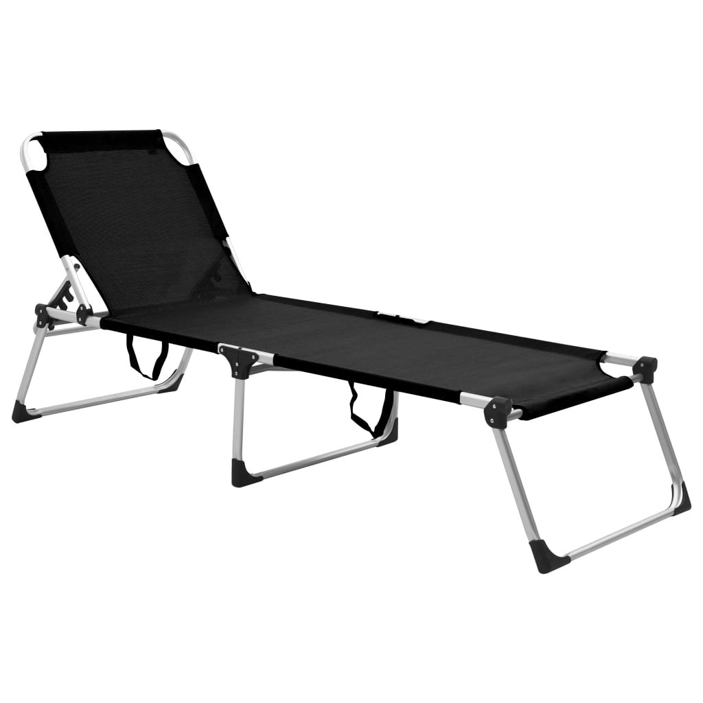 Octane  Chaise longue pliable extra haute pour seniors Noir Aluminium