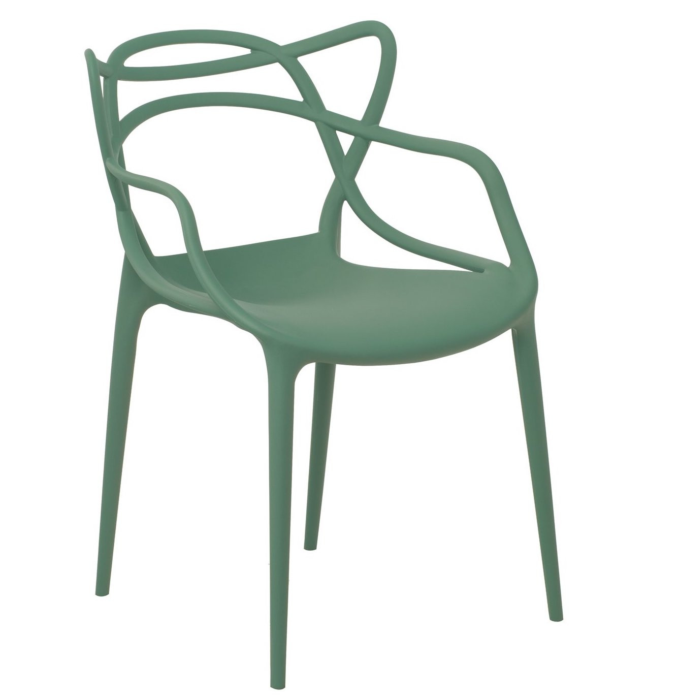 Chaise moderne avec accoudoirs polypropylène vert sapin Beliano