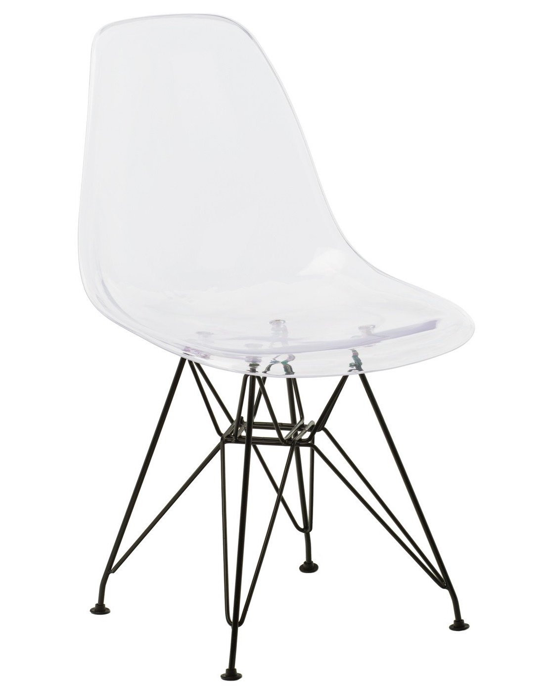 Chaise polycarbonate transparente et pieds acier noir Croizy