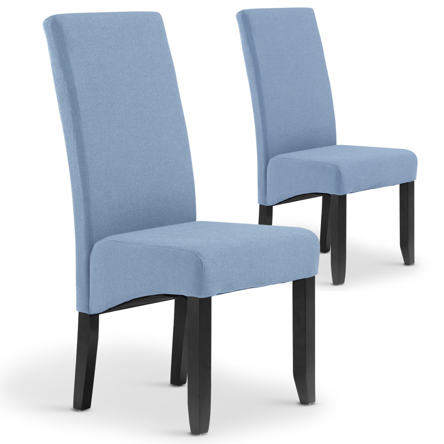 Chaise Tissu Bleu clair Soft - Lot de 2 | LesTendances.fr