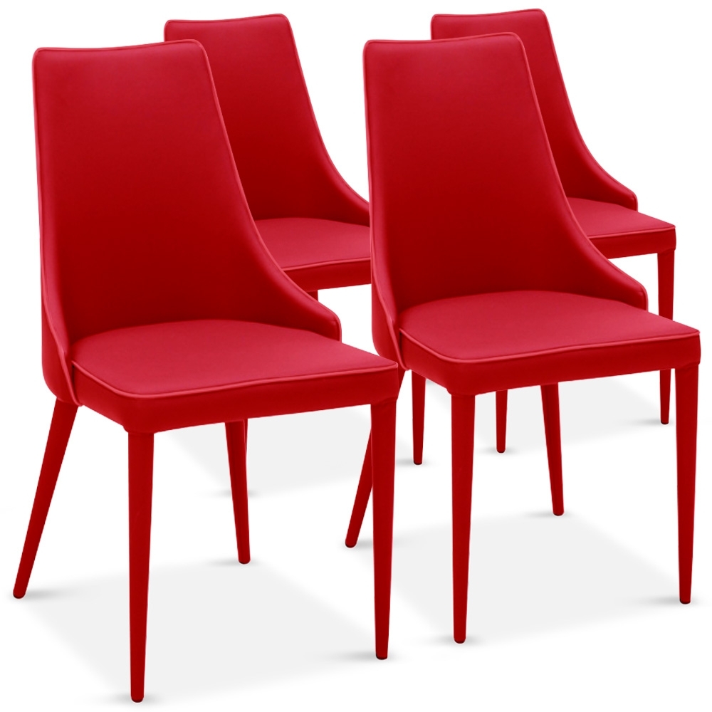 Chaise rouge Drago - Lot de 4 | LesTendances.fr