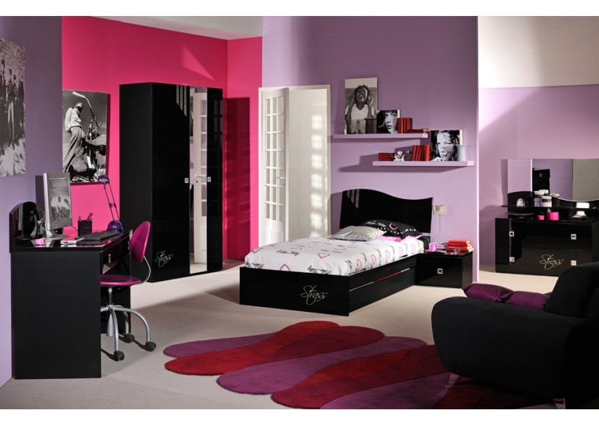  Chambre  laqu  noir  Strass LesTendances fr