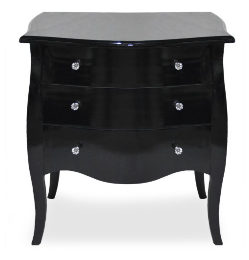 Commode bois laqué noir 3 tiroirs Klara | LesTendances.fr