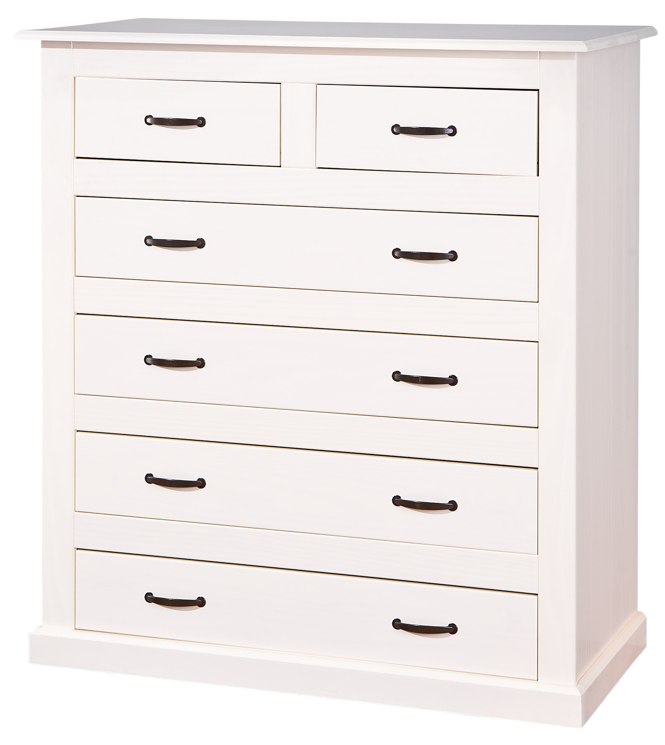 Commode Haute Tiroirs Pin Massif Blanc Caly Lestendances Fr