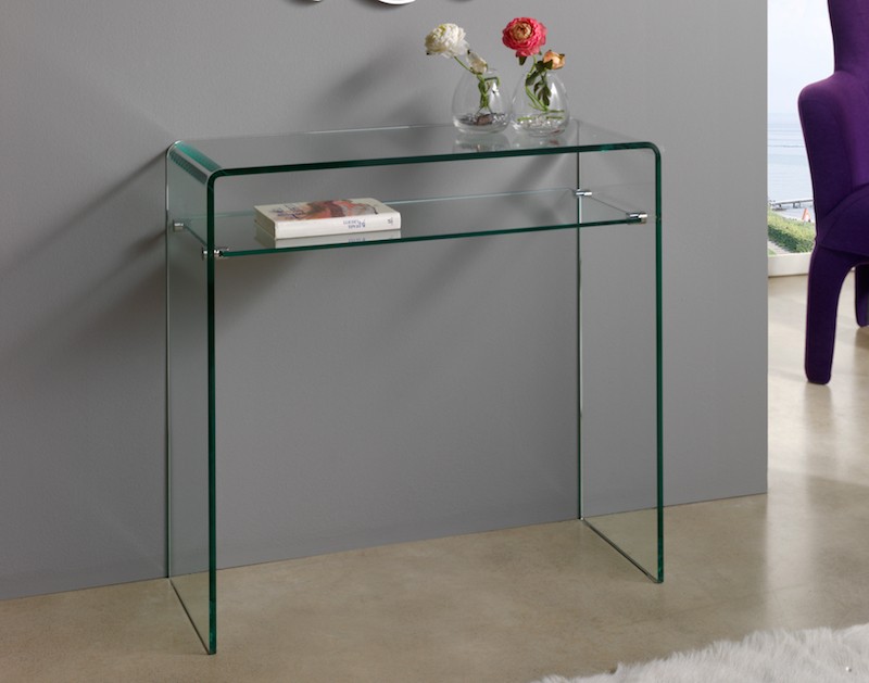 Console moderne verre transparent Julia | LesTendances.fr