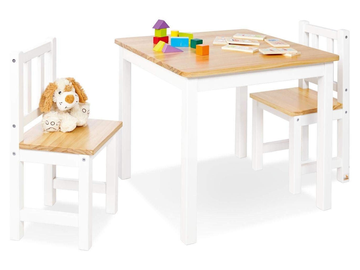 Pinolino  Ensemble table et chaises enfant 3 pièces pin massif laqué