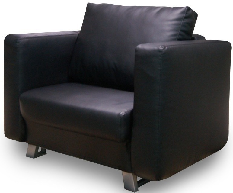 Fauteuil convertible 1 place simili noir Salie ...