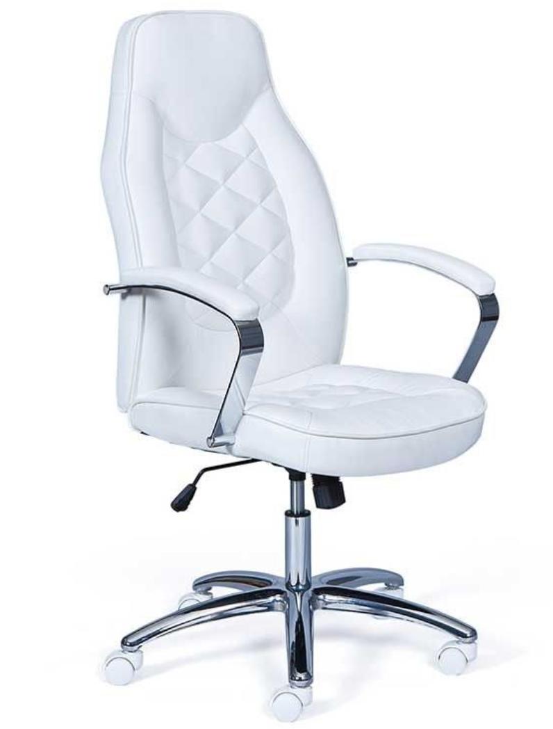 Fauteuil de bureau simili cuir blanc Kent | LesTendances.fr