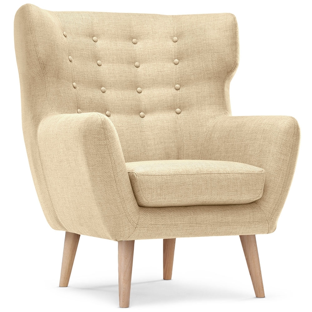 Fauteuil Bergère Tissu Beige LesTendances.fr