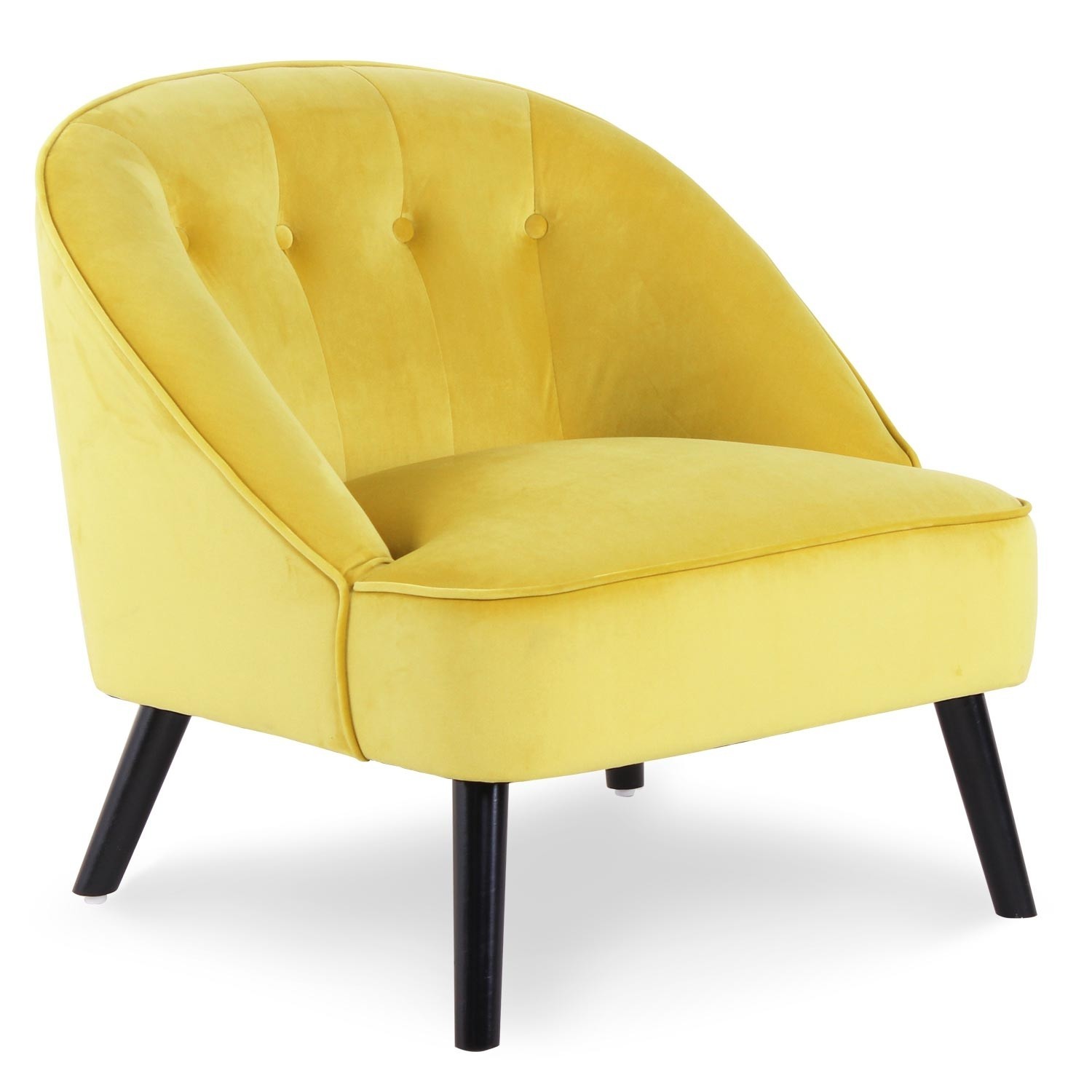 Fauteuil velours jaune Sandy LesTendances.fr