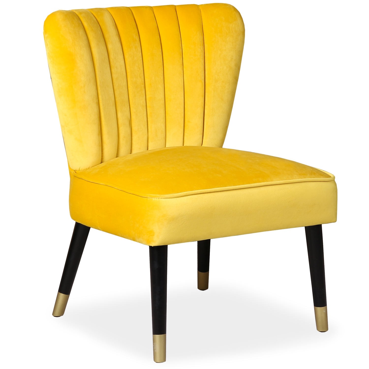 Fauteuil moderne velours jaune Paloma LesTendances.fr