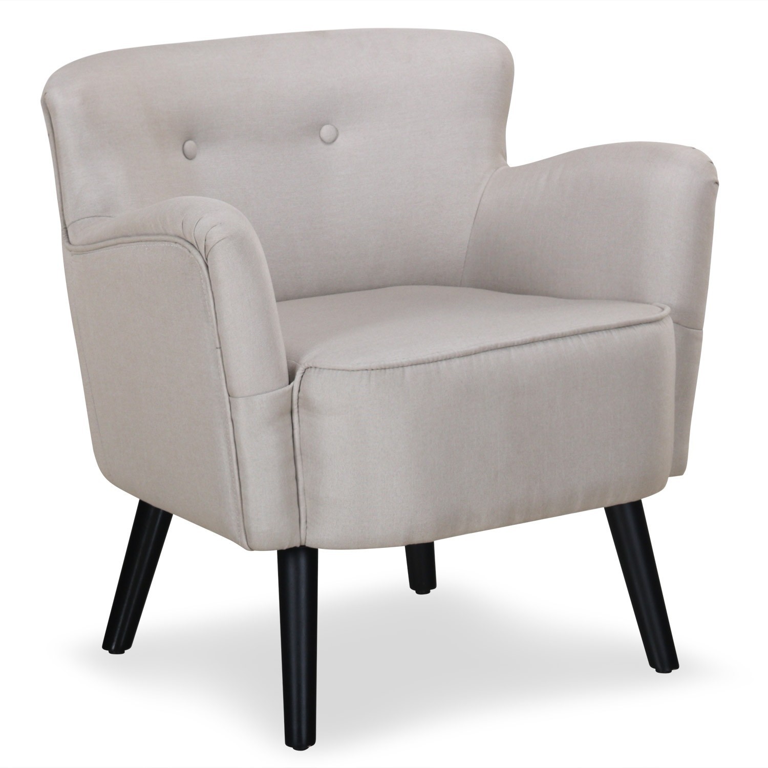 Fauteuil confortable tissu beige Pauka LesTendances.fr