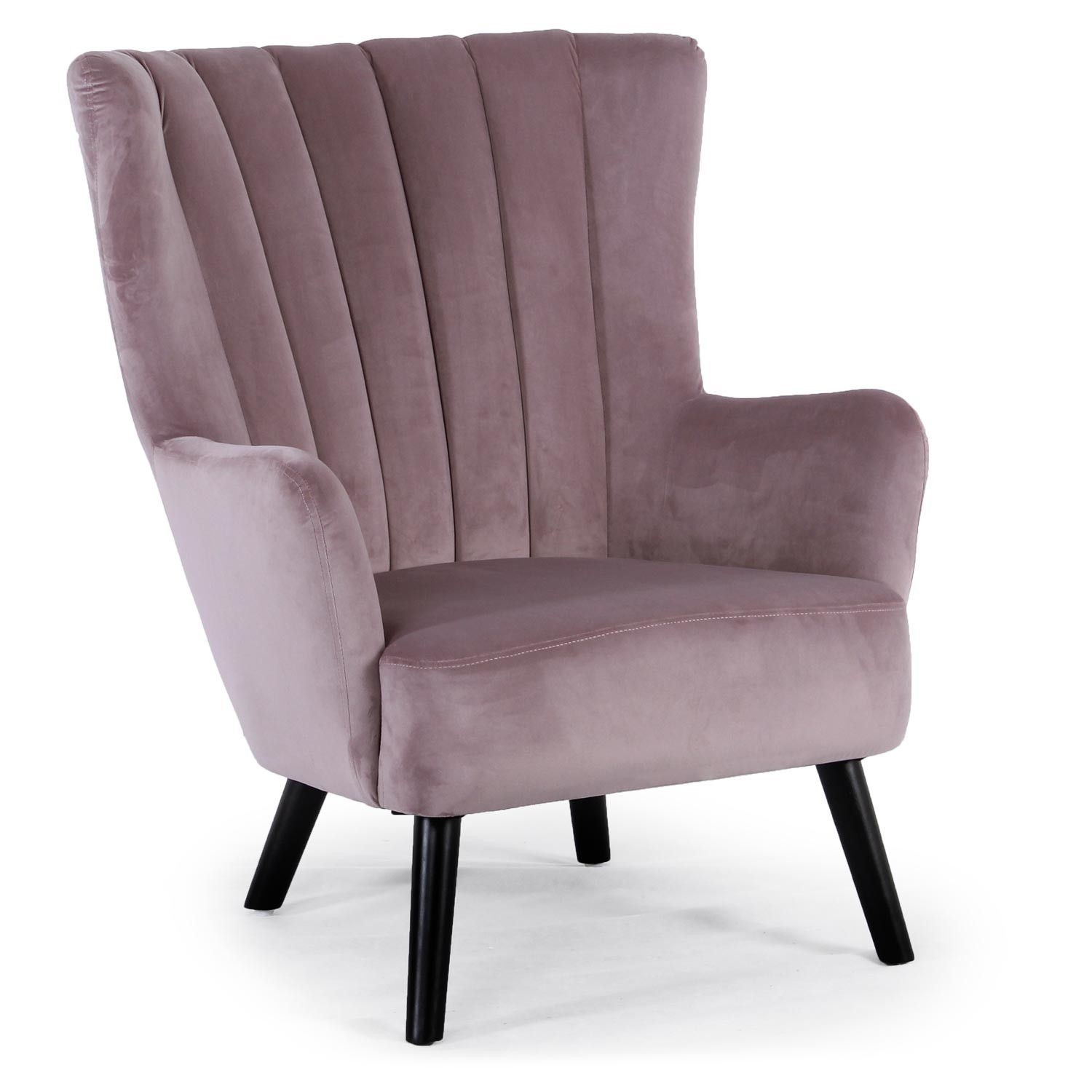 Fauteuil scandinave velours rose Kamps LesTendances.fr