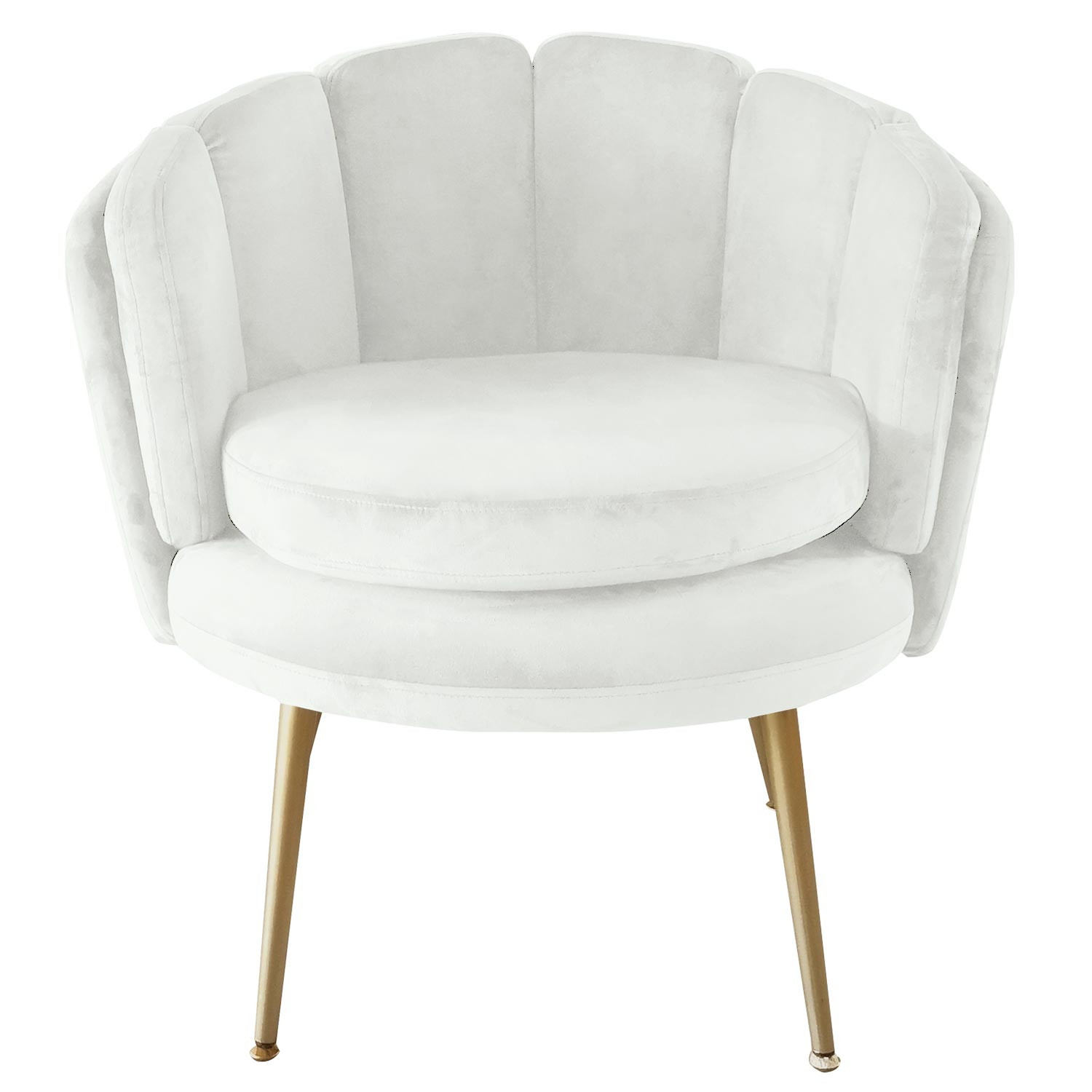 Fauteuil Velours Blanc Et Pieds M Tal Dor Ranni Lestendances Fr