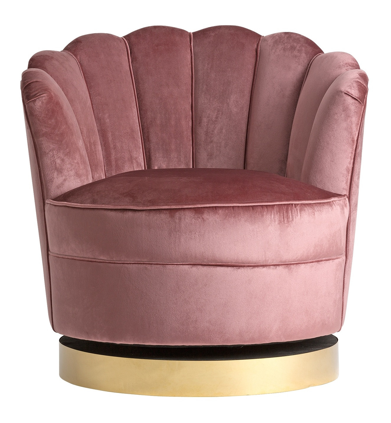 V Home Fauteuil velours rose et piétement doré Ozonn LesTendances.fr