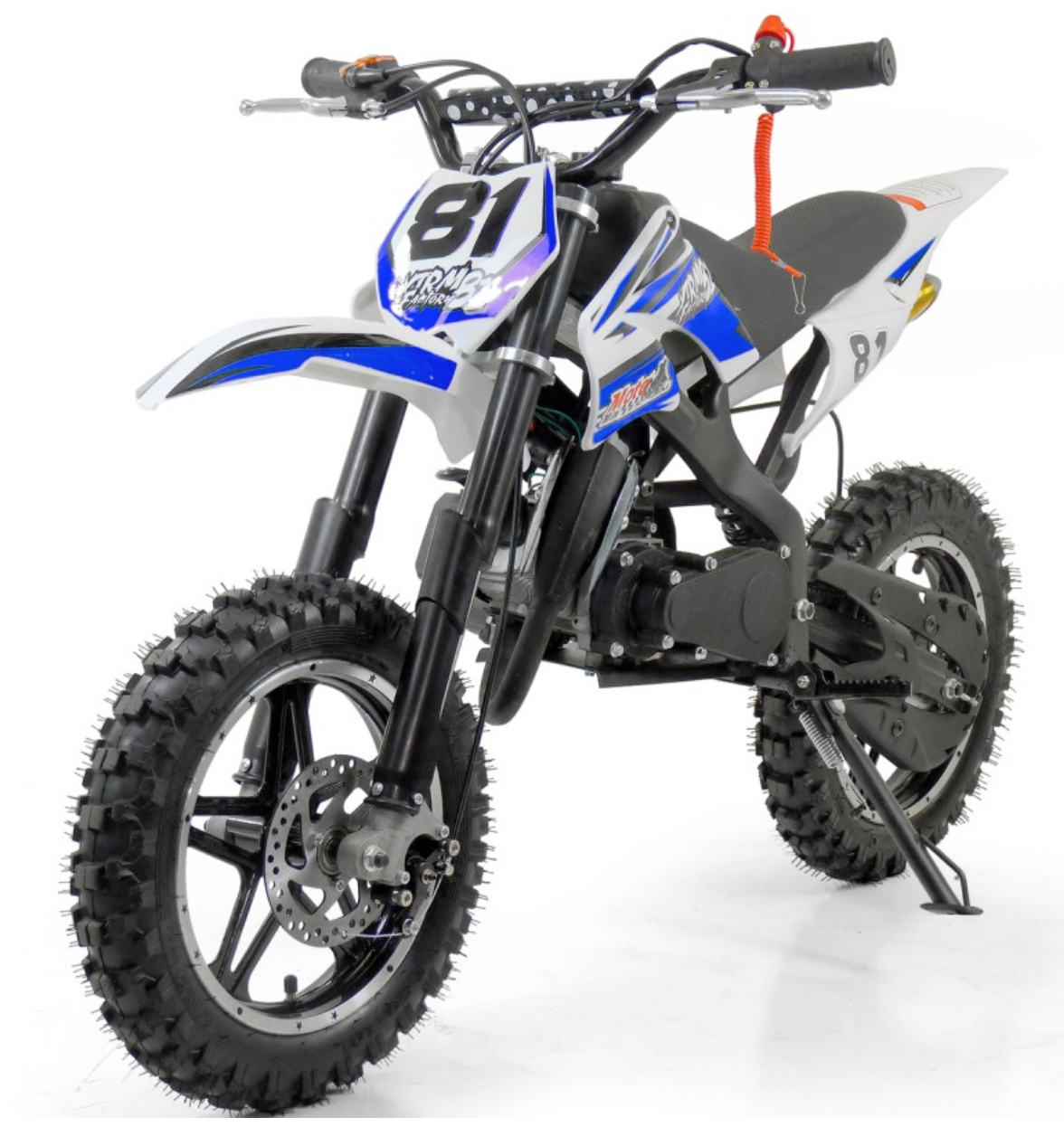 Mini Moto Cross  Pocket 50cc 2T Bleu Grande roue 