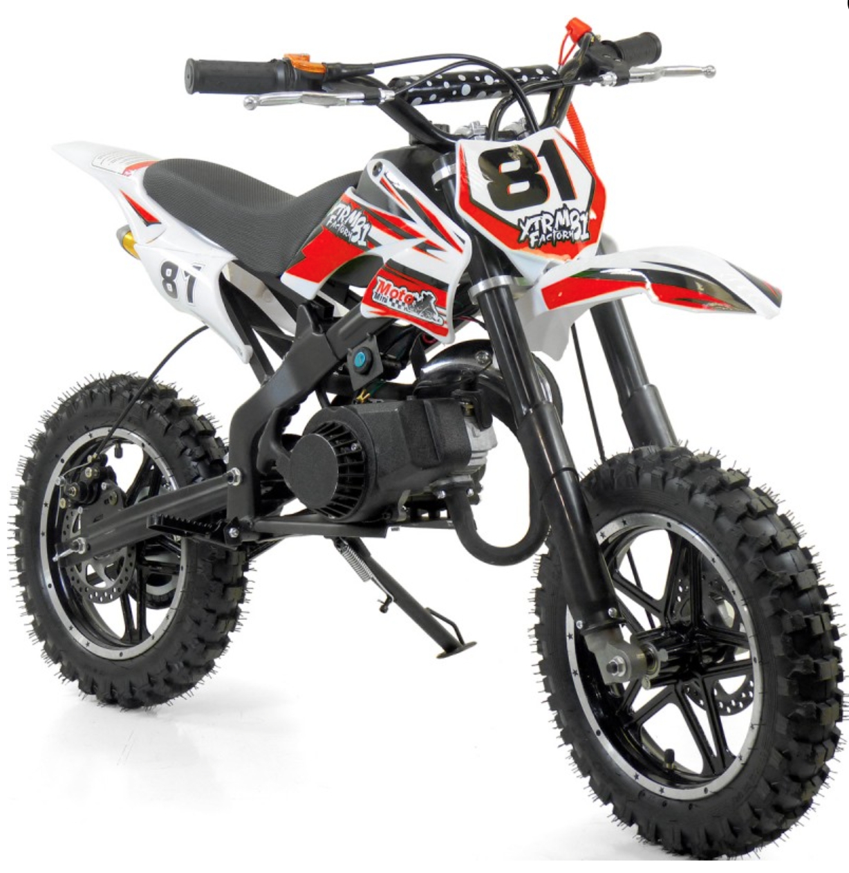 Mini Moto  Cross Pocket 50cc 2T Rouge Grande roue 