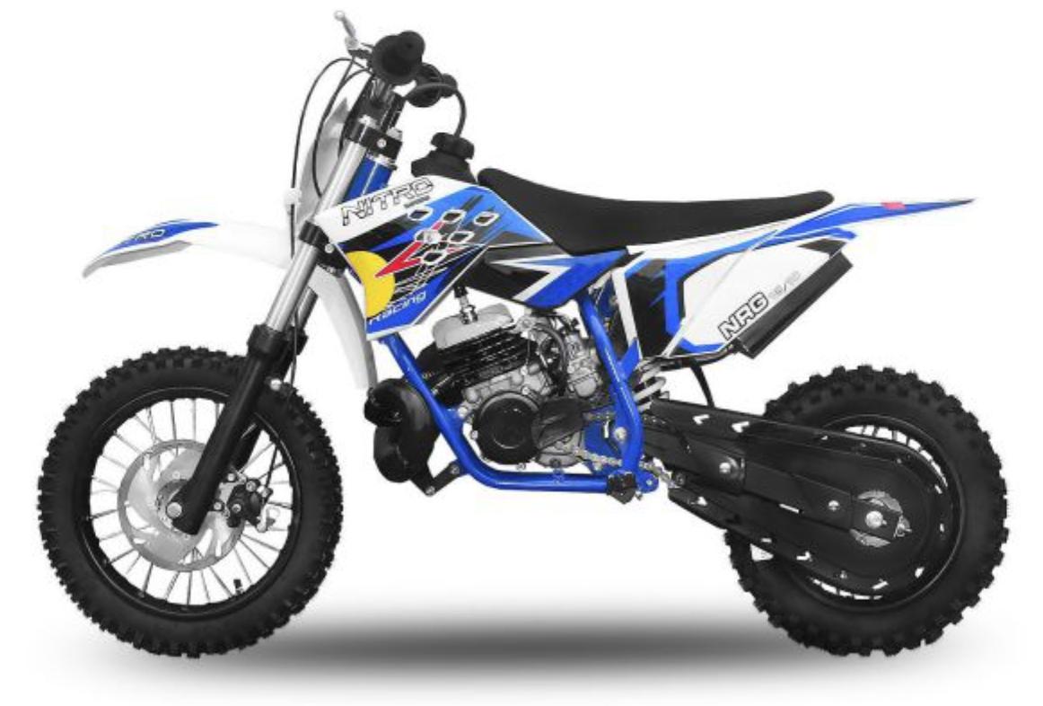 NRG50 49cc bleu 12 10 Moto  cross enfant  moteur  9cv kick 