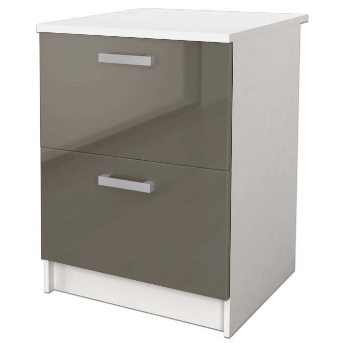 START Meuble bas casserolier avec plan de travail L 60 cm - Taupe