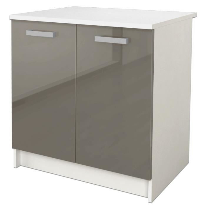 START Meuble bas de cuisine avec plan de travail L 80 cm - Taupe