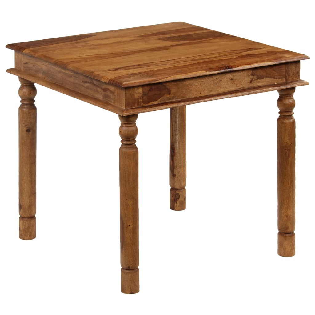 Table à manger carrée rustique bois de sesham massif Pika 80 cm