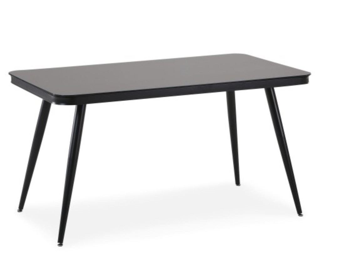 Table à manger verre et pieds métal noir Tokka | LesTendances.fr