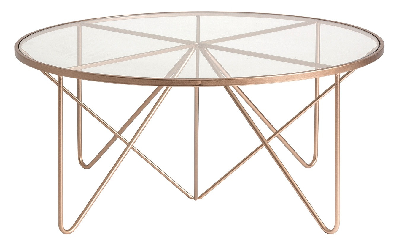 V Home - Table basse art déco verre et pieds métal doré Arlito | LesTendances.fr