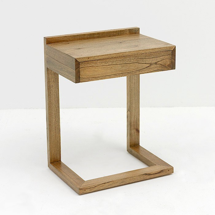 Thai Mobilier - Table de chevet 1 tiroir bois massif clair ...