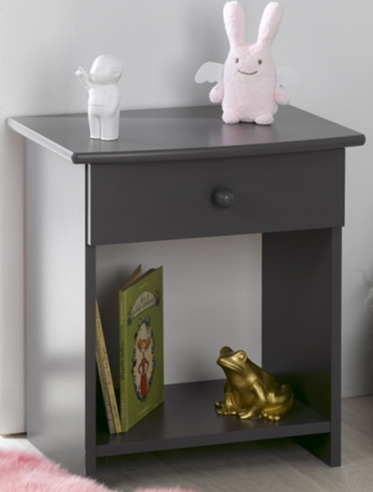 Table de chevet enfant 1 tiroir gris Vogua | LesTendances.fr