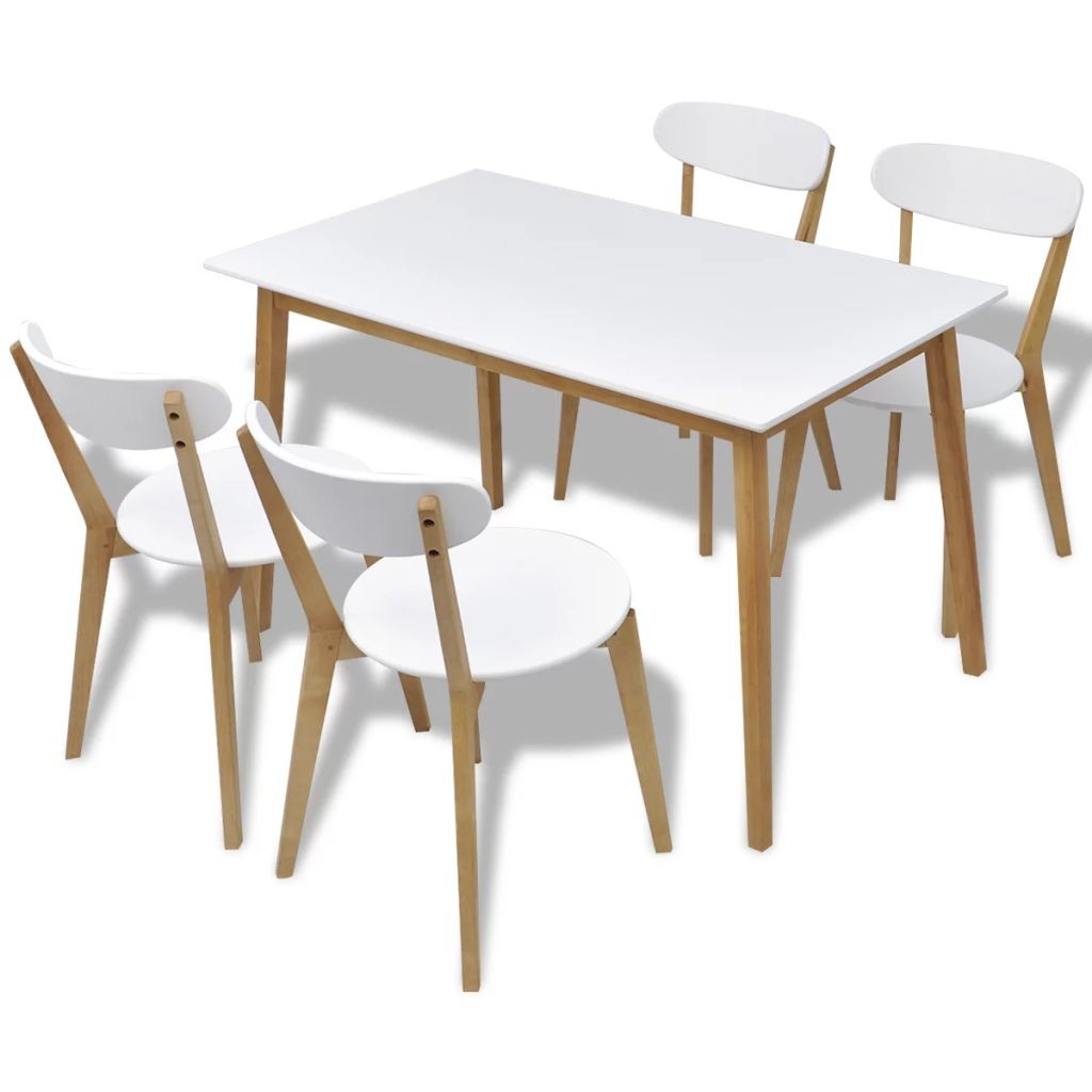 Octane  Table de cuisine scandinave rectangulaire et 4 chaises naturel