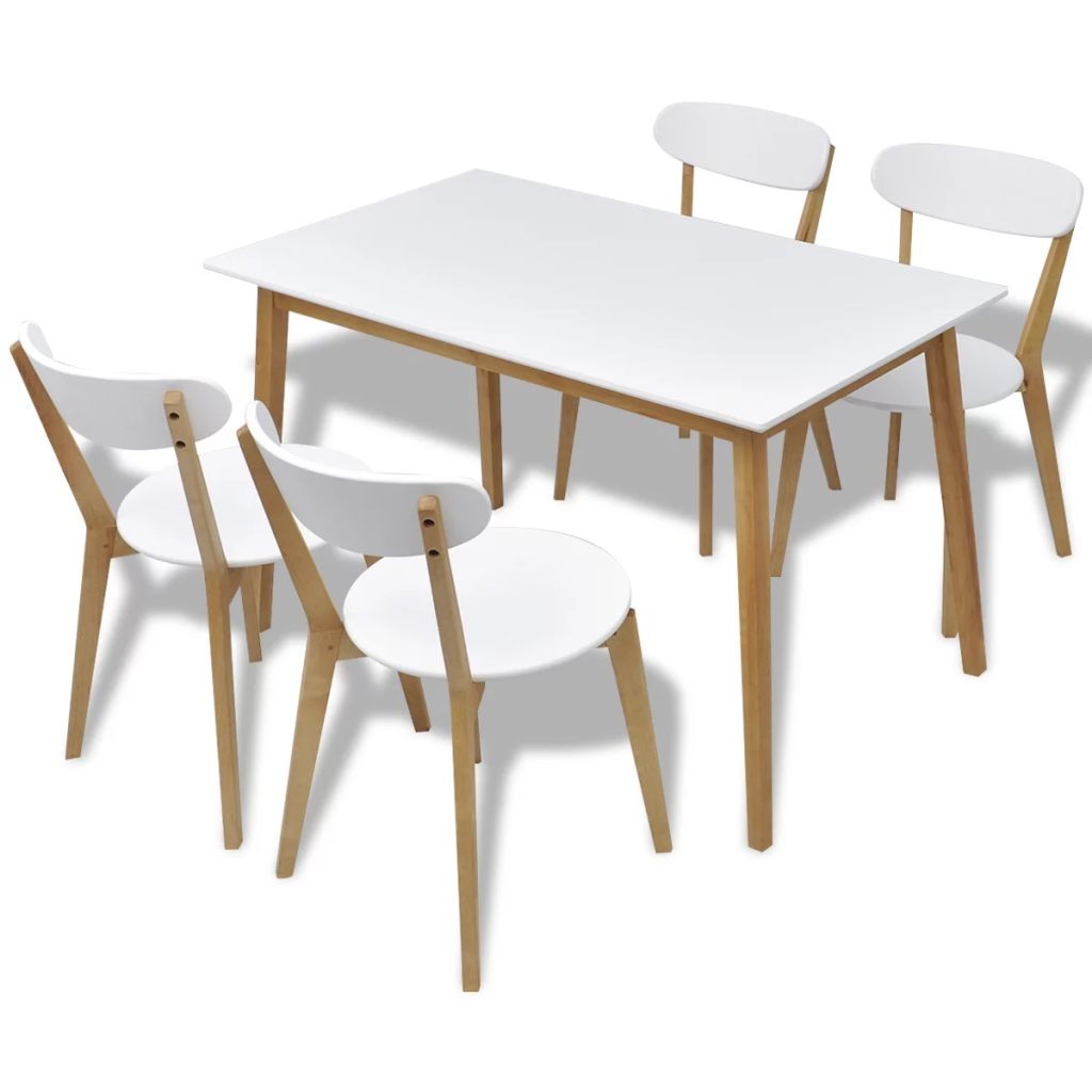 Home  Table de cuisine scandinave rectangulaire et 4 chaises naturel