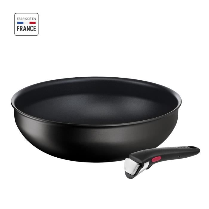 TEFAL L3979302 Ingenio Eco Resist Poele wok 26 cm poignée revetement antiadhésif fabriqué en